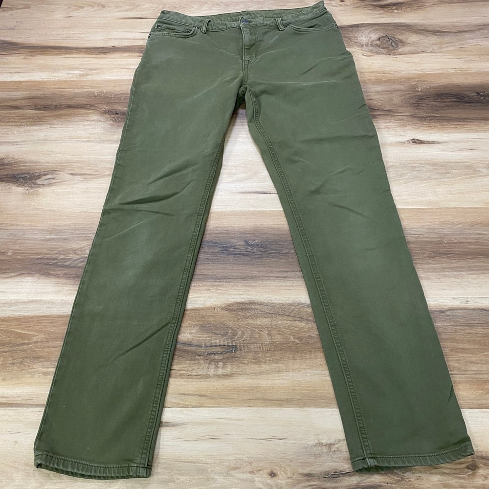 Banana Republic Traveler Pants 32x32 Slim Fit Chino Olive Green Cotton Stretch